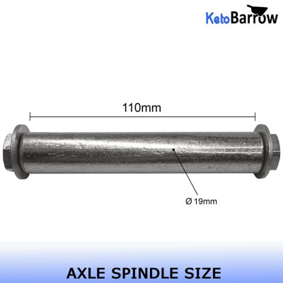 Replacement Wheelbarrow Axle Set with 20mm Roller Bearings 110mm 19mm Axle