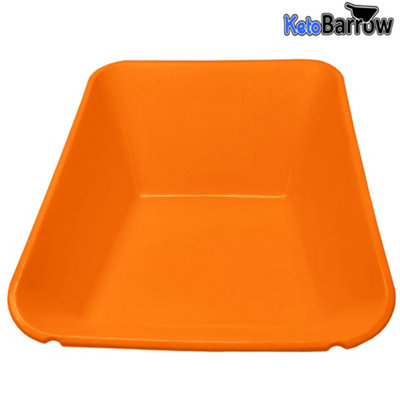 Replacement Wheelbarrow Body Tray - Universal Barrow Pan - 85L - Orange