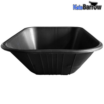 Replacement Wheelbarrow Tray Body - Plastic Pan - 110L - Black