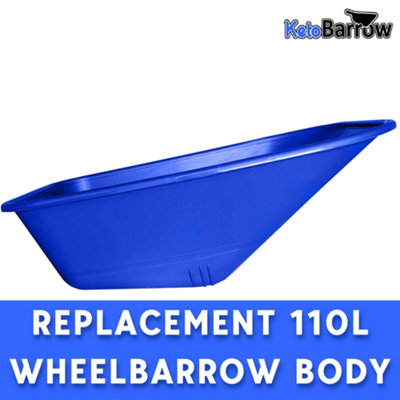 Replacement Wheelbarrow Tray Body - Plastic Pan - 110L - Blue