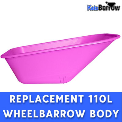 Replacement Wheelbarrow Tray Body - Plastic Pan - 110L - Pink