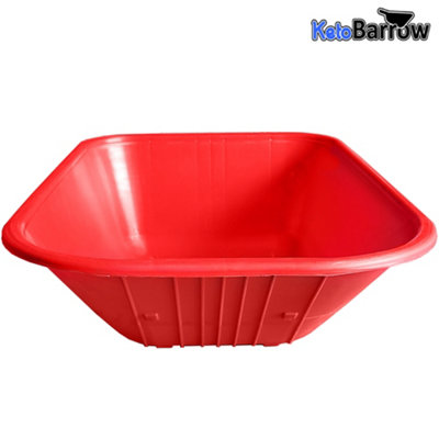 Replacement Wheelbarrow Tray Plastic Pan - 110L - Red