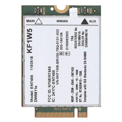 Replacement Wireless EM7455 for Dell DW5811e Qualcomm 4G LTE WWAN NGFF ...