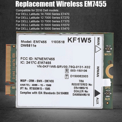 Replacement Wireless EM7455 for Dell DW5811e Qualcomm 4G LTE WWAN NGFF ...