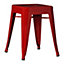 Replica Red Powder Coated Metal Cubic Square Stool