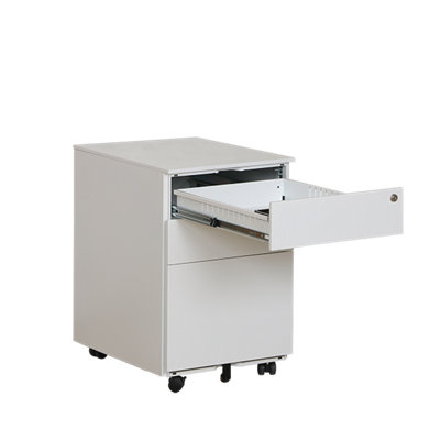 Requena 3 Drawers Mobile File Cabinet with 5 wheels Lockable Storage ...