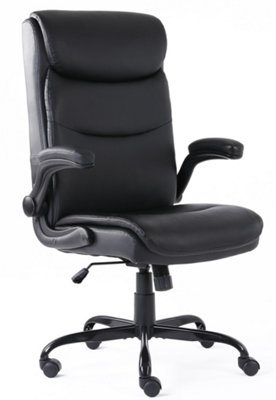 White office chair with deals flip up arms