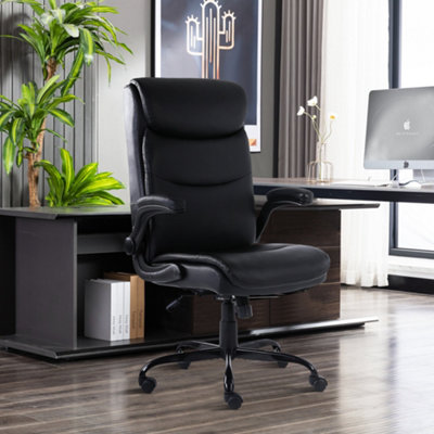 Requena Executive Black Office Chair with Flip-up Armrest, Durable, Ergonomic and Stable, Height Adjustable X5188