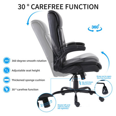 Requena Executive Black Office Chair with Flip up Armrest Durable