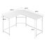 Requena L-Shaped Corner Desk, Computer Desk, Workstation for Home Office Study, Easy to Assemble DK013 White-White