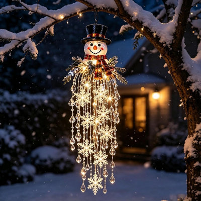 Resin Cascade Christmas Light, LED Hanging Holiday Decor for Porch ...