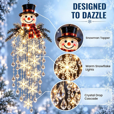 Resin Cascade Christmas Light, LED Hanging Holiday Decor for Porch ...