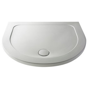 Resin D Shape Shower Tray (Waste Not Included) - White - Balterley