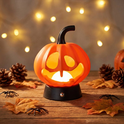 Resin Halloween Pumpkin Shaped Night Light 3 Color Dimmable LED Desktop ...