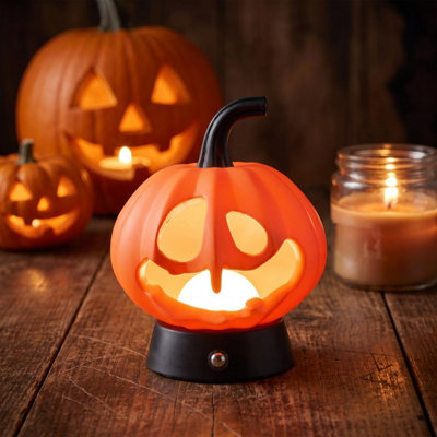 Resin Halloween Pumpkin Shaped Night Light 3 Color Dimmable LED Desktop ...