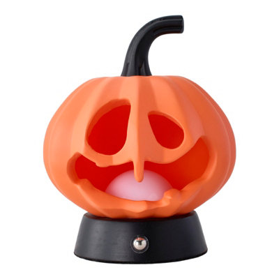 Resin Halloween Pumpkin Shaped Night Light 3 Color Dimmable LED Desktop ...