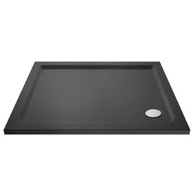 Resin Rectangular Shower Tray (Waste Not Included) - 1000mm x 700mm - Slate Grey - Balterley
