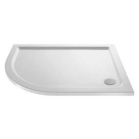 Resin Shower Tray - Left Hand Offset Quadrant (Waste Not Included) - 1000mm x 800mm - White - Balterley