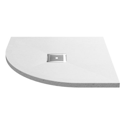 Resin Slimline Quadrant Shower Tray (Waste Not Included) - 800mm - Slate White - Balterley