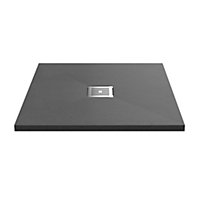 Resin Slimline Square Shower Tray (Waste Not Included) - 800mm - Slate Grey - Balterley