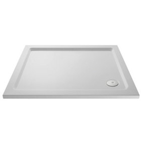 Resin Slip Resistant Rectangular Shower Tray (Waste Not Included) - 1000mm x 800mm - White - Balterley