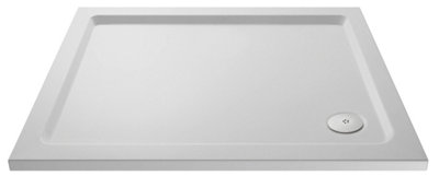 Resin Slip Resistant Rectangular Shower Tray (Waste Not Included) - 1100mm x 800mm - White - Balterley