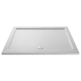 Resin Slip Resistant Rectangular Shower Tray (Waste Not Included) - 1400mm x 700mm - White - Balterley