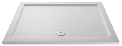 Resin Slip Resistant Rectangular Shower Tray (Waste Not Included) - 1400mm x 760mm - White - Balterley