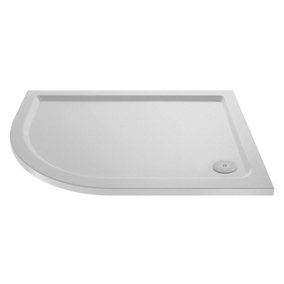 Resin Slip Resistant Shower Tray - Left Hand Offset Quadrant (Waste Not Included) - 1000mm x 800mm - White - Balterley