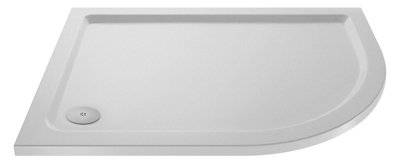 Resin Slip Resistant Shower Tray - Right Hand Offset Quadrant (Waste Not Included) - 1000mm x 800mm - White - Balterley