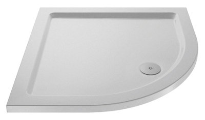 Resin Slip Resistant Slimline Quadrant Shower Tray (Waste Not Included) - 800mm x 800mm - White - Balterley