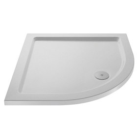 Resin Slip Resistant Slimline Quadrant Shower Tray (Waste Not Included) - 800mm x 800mm - White - Balterley