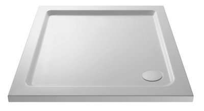 Resin Square Shower Tray (Waste Not Included) - 700mm - White - Balterley
