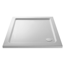 Resin Square Shower Tray (Waste Not Included) - 760mm - White - Balterley