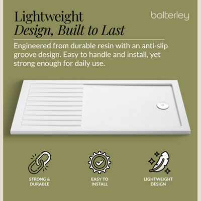 Resin Walk-In Shower Tray 1400mm x 800mm (Waste Not Included) - White - Balterley