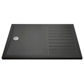 Resin Walk-In Shower Tray 1400mm x 900mm (Waste Not Included) - Slate Grey - Balterley
