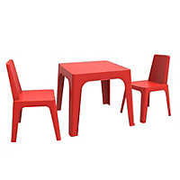 Resol - 2 Seater Julieta Children's Plastic Garden Furniture Set - 50cm x 50cm - Red