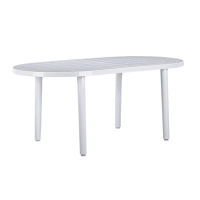 Resol 6 Seater Brava Oval Plastic Garden Dining Table - 90cm x 180cm - White
