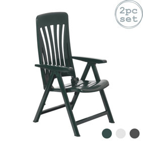 Resol - Blanes Reclining Garden Chairs - Green - Pack of 2