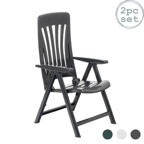 Resol - Blanes Reclining Garden Chairs - Grey - Pack of 2