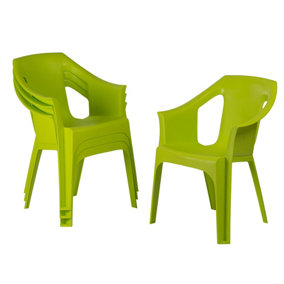 Resol Cool Garden Dining Chairs - Green - Pack of 6