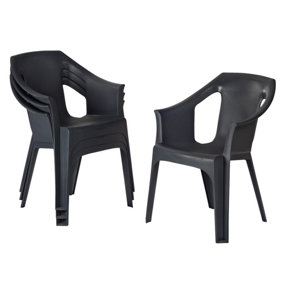 White plastic deals chairs b&q