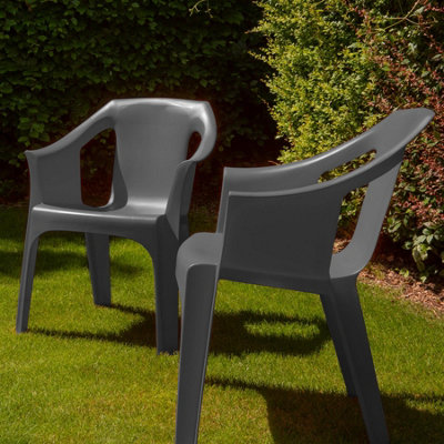 Resol - Cool Garden Dining Chairs - Grey - Pack of 4 - 5