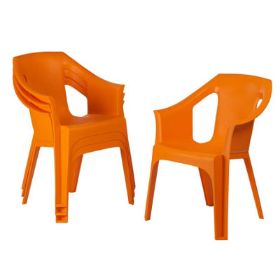 Resol - Cool Garden Dining Chairs - Orange - Pack of 4