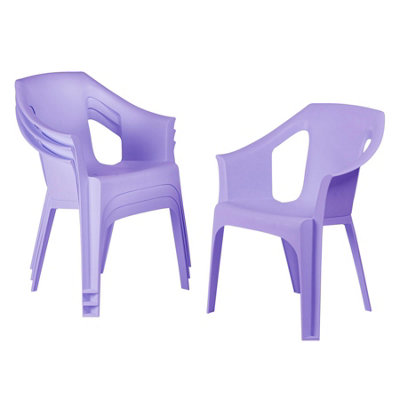 Resol Cool Garden Dining Chairs Purple Pack of 8 DIY at B&Q