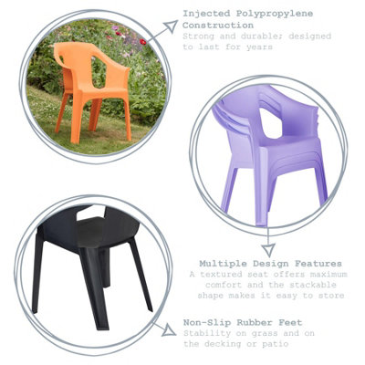Resol - Cool Garden Dining Chairs - Purple - Pack of 8