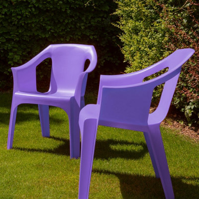 Resol - Cool Garden Dining Chairs - Purple - Pack of 8 - 5