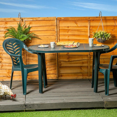 Resol - Gala 4 Seater Garden Dining Table - Green - 4