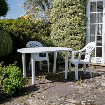 Resol - Gala 4 Seater Garden Dining Table - White - 5