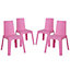 Resol - Julieta Children's Plastic Garden Play Chairs - 37.5cm - Dark Pink - Pack of 4